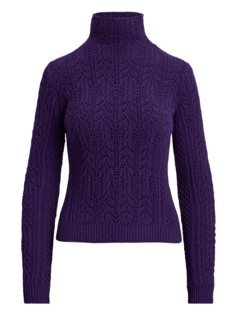 Ralph Lauren Collection pointelle funnel-neck sweater Purple 290956206005