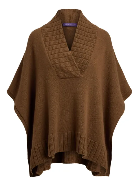 Ralph Lauren Collection V-neck cape top Brown 290P03778001