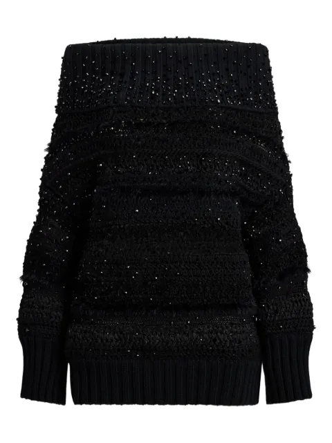 Ralph Lauren Collection embellished off-shoulder sweater Black 290P06135001