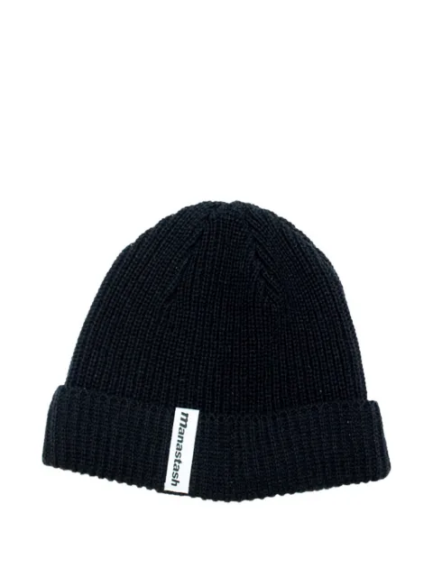 MANASTASH ribbed cotton beanie Black 7923974001010
