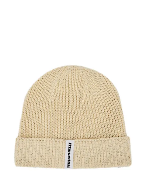 MANASTASH ribbed logo beanie Neutrals 7923974001385