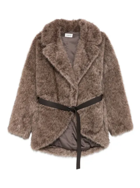 P.A.R.O.S.H. belted faux fur jacket Brown PORTALD431725