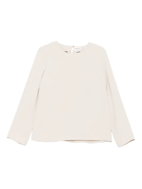 P.A.R.O.S.H. keyhole-neck boxy top Neutrals D313111POKER25