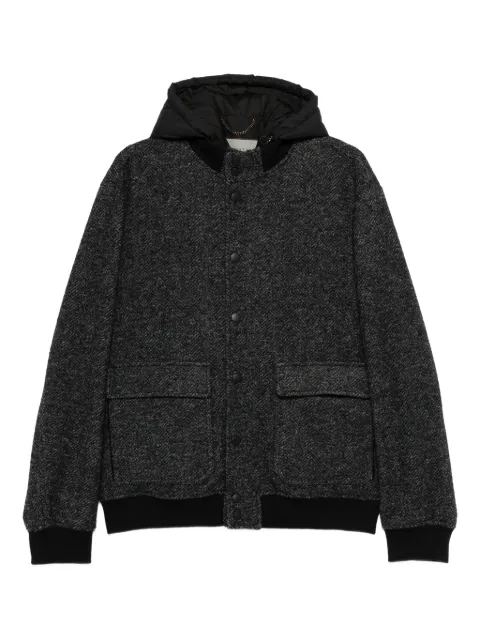 Canali herringbone-pattern hooded jacket Grey O41006SG03354