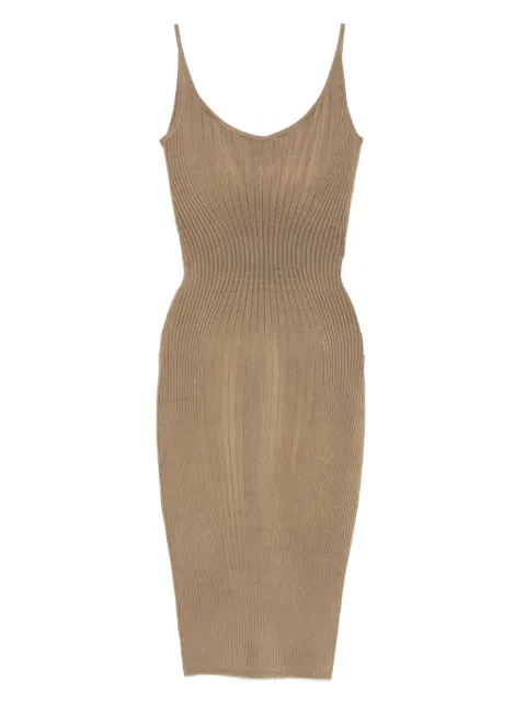 Mugler ribbed spaghetti-strap dress Neutrals 25F2RO16291128