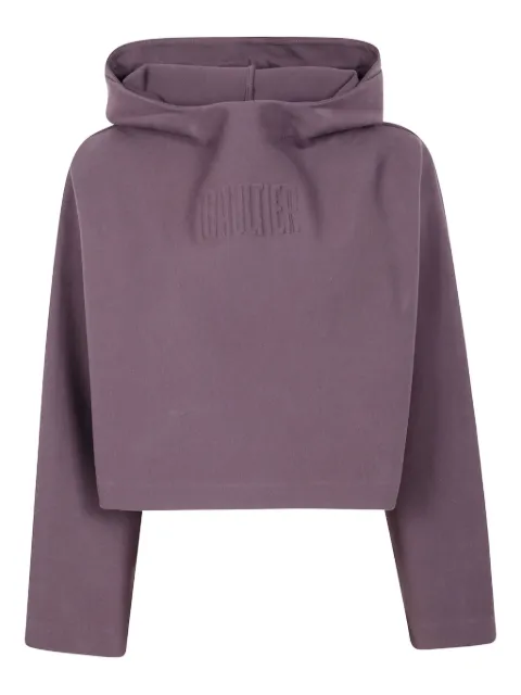 Jean Paul Gaultier embossed-logo hoodie Purple 2503WTO288J005