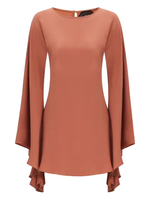 Taller Marmo cut-out bell-sleeve mini dress Brown TMSS2433705