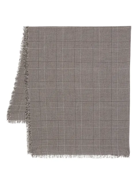 Faliero Sarti houndstooth fringed scarf Brown I262057DERNILLA