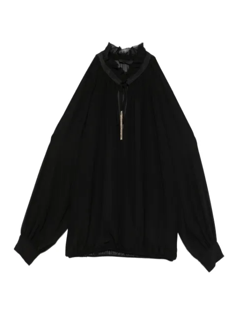 LIU JO long sleeves tassel blouse Black CF5396TS869