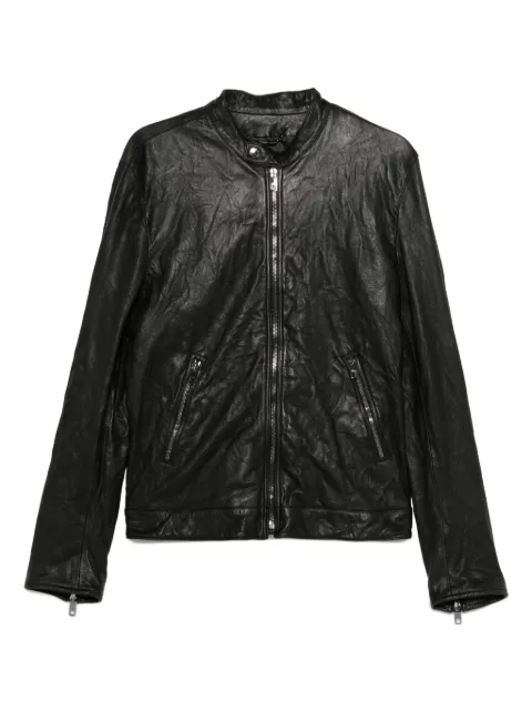 Dolce & Gabbana zip-fastening lambskin leather jacket Black G9BUGLGJ744