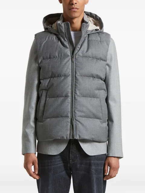 Peserico hooded quilted gilet Grey R530672574D