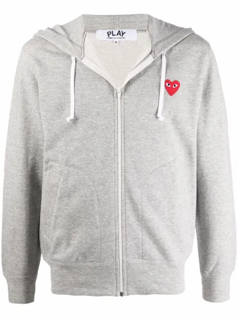 Comme Des Garçons Play heart-logo zip-up hoodie Grey AZT250051
