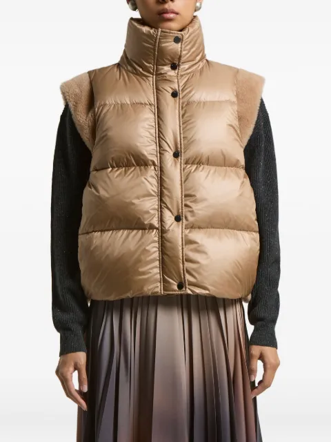 Peserico quilted shearling-trimmed gilet Brown S034522200M