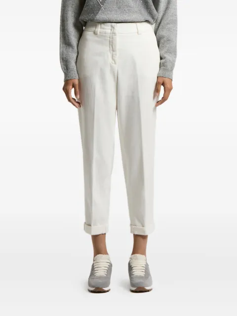 Peserico cuffed-hem trousers White P04680T302487