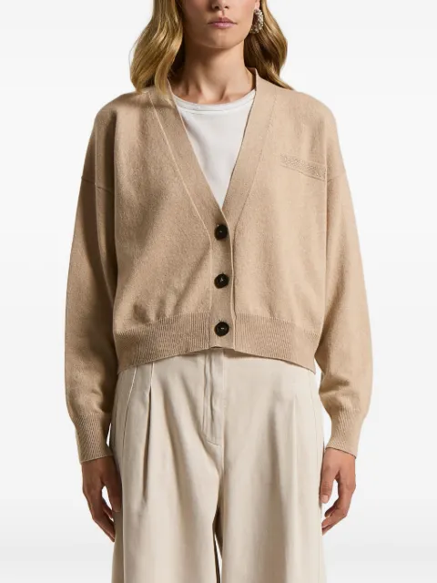 Peserico button embellished cardigan Neutrals S99300F129283D