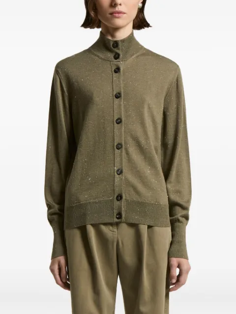 Peserico high-neck long-sleeves cardigan Green S99429F1409771