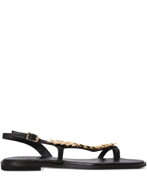 Kotris Sandals leaf-embellished slingback sandals Black K870