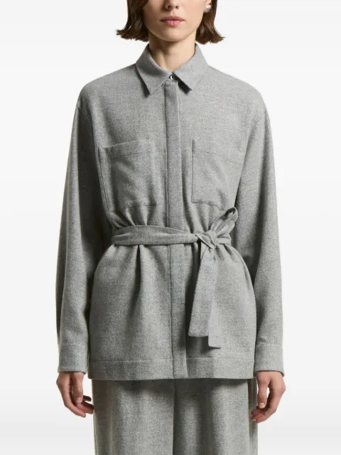 Peserico belted pocket shirt Grey S06074Z00A04314