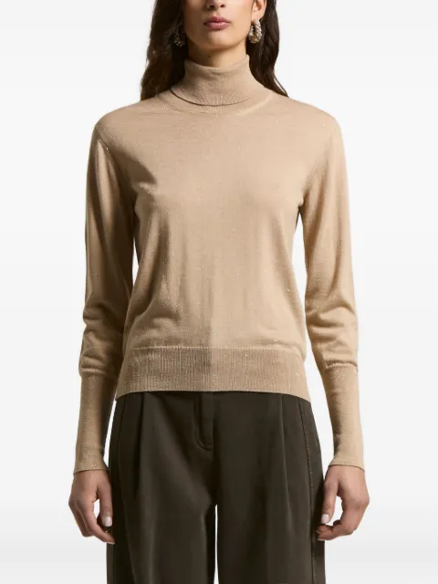 Peserico roll-neck glitter-details pullover Neutrals S99428F1409771