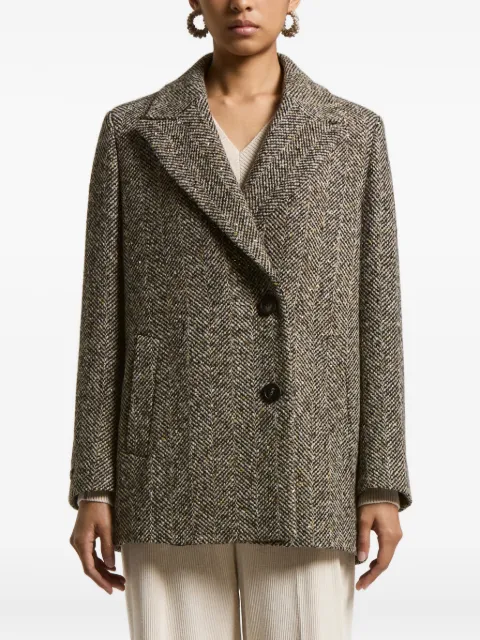 Peserico herringbone tweed coat Brown S2017208397