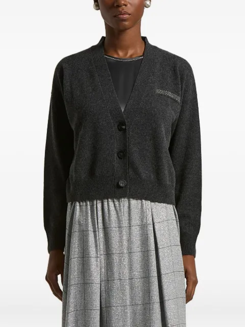 Peserico button embellished cardigan Grey S99300F129283D