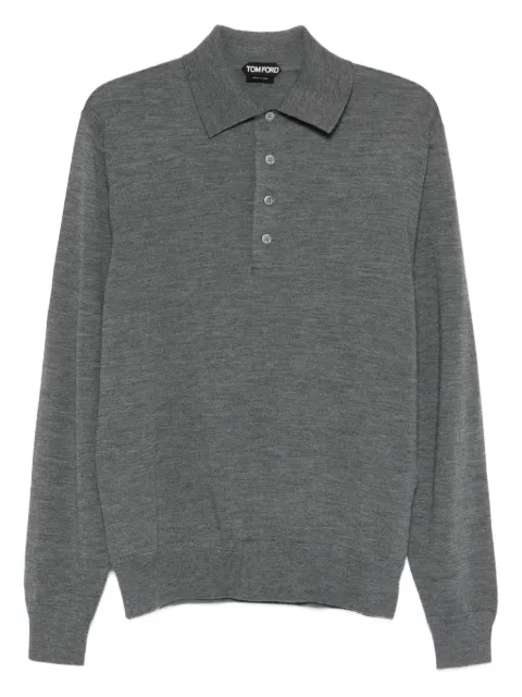 TOM FORD long-sleeve polo shirt Grey KPL003YMW103