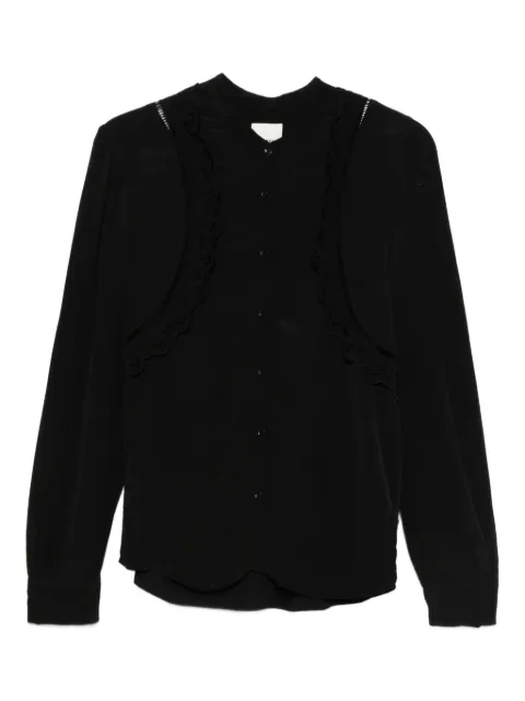 ISABEL MARANT lace-insert long-sleeve blouse Black HT0661FAC3J11I