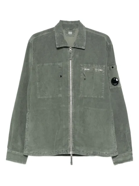 C.P. Company Lens-detail corduroy shirt jacket Green 19CMOS097A006410O