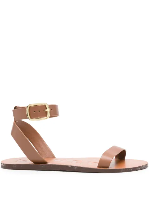 Manebi Chloe single-band buckle sandals Brown Q35Y0
