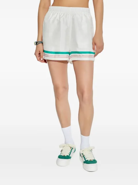 Casablanca silk striped shorts White WPF25TR10404