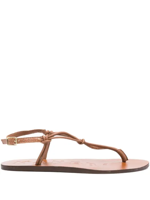 Manebi Canyon knotted leather thong sandals Brown Q46Y0