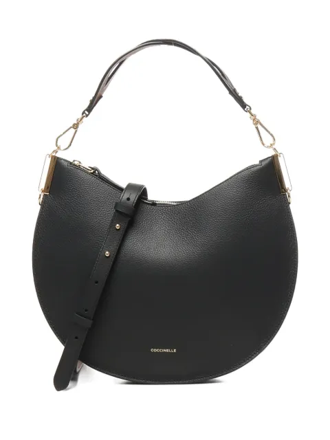 Coccinelle Sunup half-moon top-handle shoulder bag Black E1QKF130201