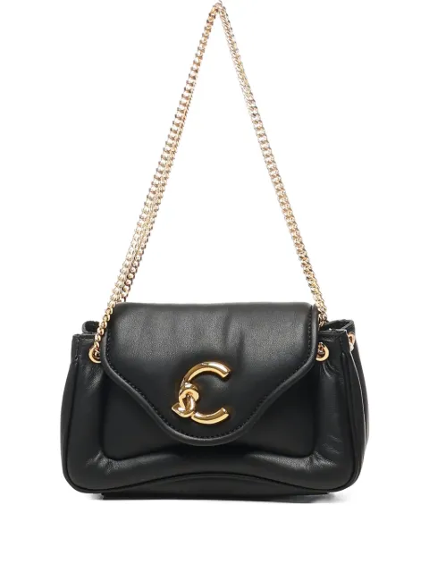 Coccinelle small C-Me logo-plaque padded shoulder bag Black E1SUE120201001