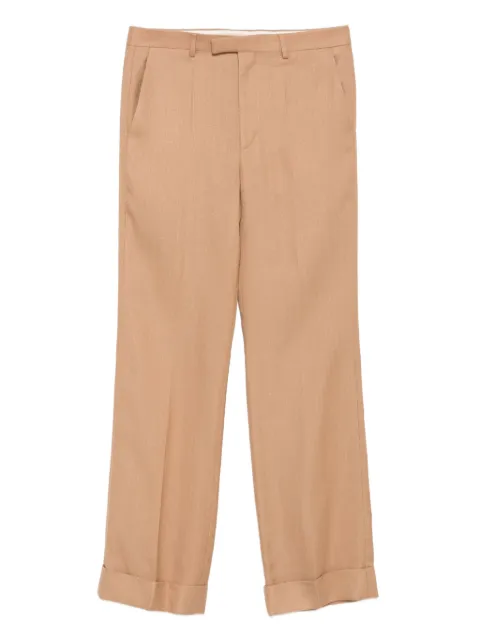 Valentino Garavani cuffed-hem tailored trousers Brown VRBM95AW1