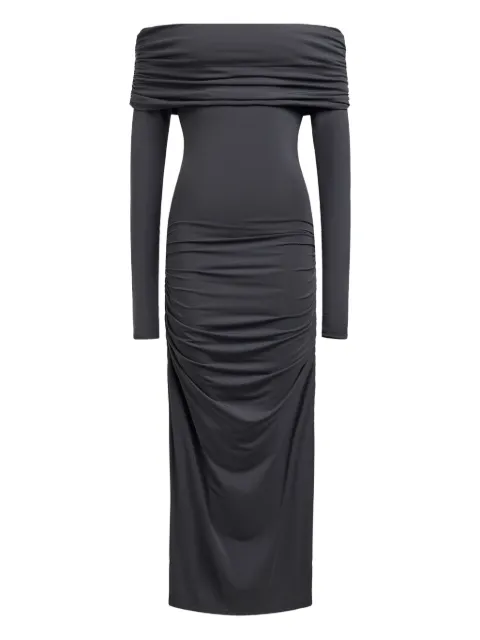 12 STOREEZ off-shoulder ruched dress Grey 130418