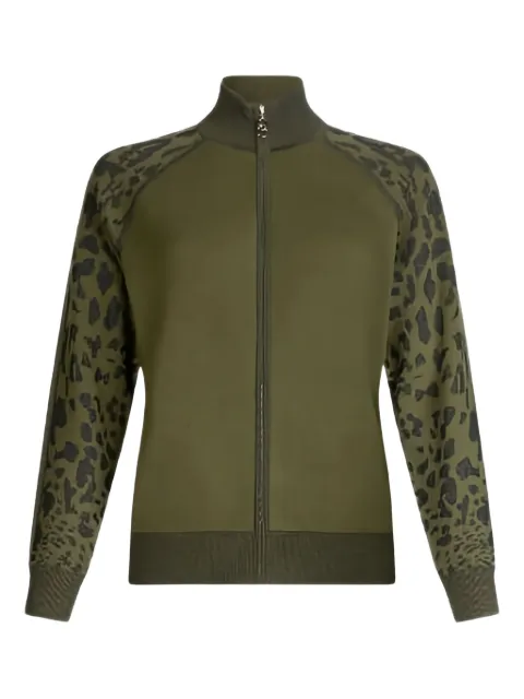 LIU JO leopard-print zip-up sweater Green TF5171MS49IA4350