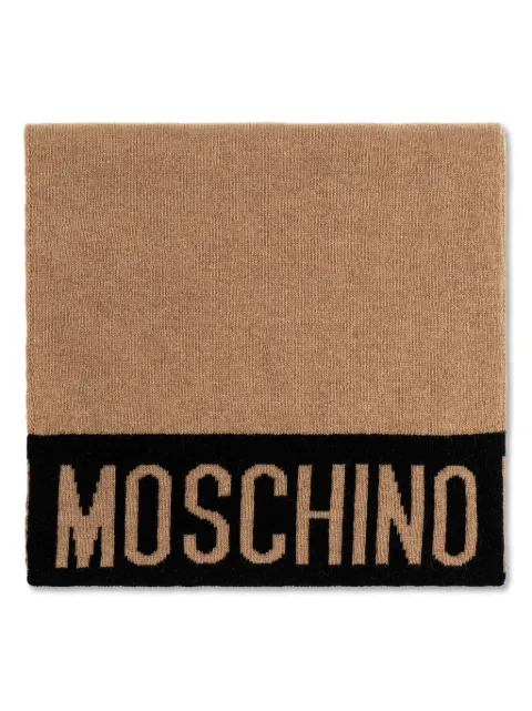Moschino logo-detail scarf Brown 30808M3137