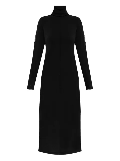 Y-3 turtleneck mesh-insert dress Black JX2300