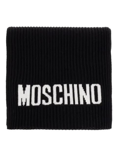 Moschino ribbed logo scarf Black 50242M5874