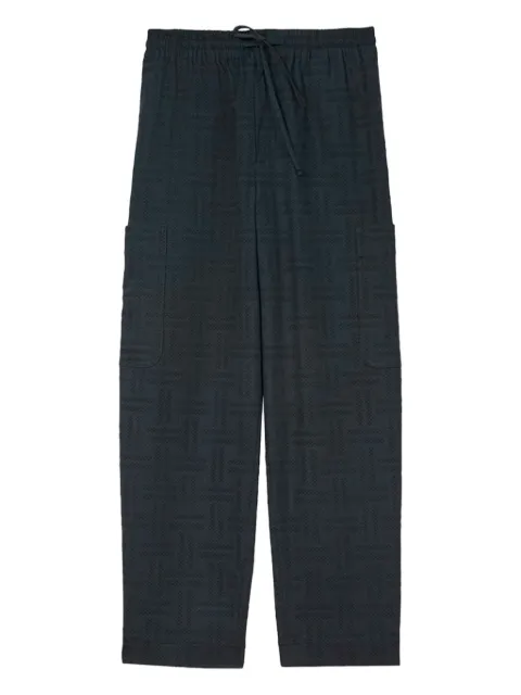 Kenzo Weave cargo pocket patterned jogger trousers Black FF65PA5019JF