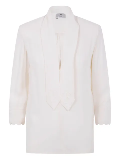 Elisabetta Franchi scallop-edge embroidered blouse White CA08956E2