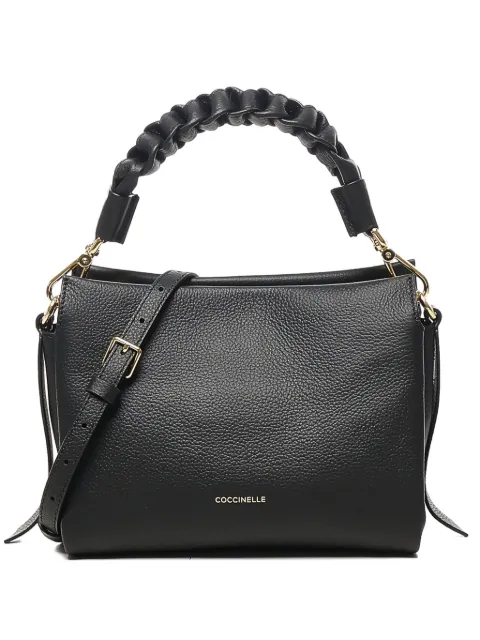 Coccinelle small braided-handle leather shoulder bag Black E1M50580101