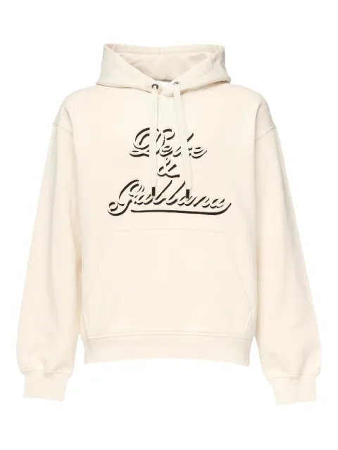 Dolce & Gabbana logo-appliqué hoodie Neutrals G9ZU0ZG7PGA