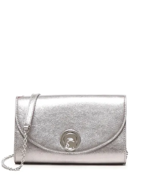 Coccinelle circular-lock leather shoulder bag Silver E1TOB150101