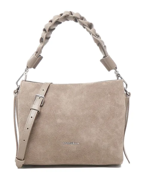 Coccinelle braided-handle suede shoulder bag Neutrals E1P6P580101