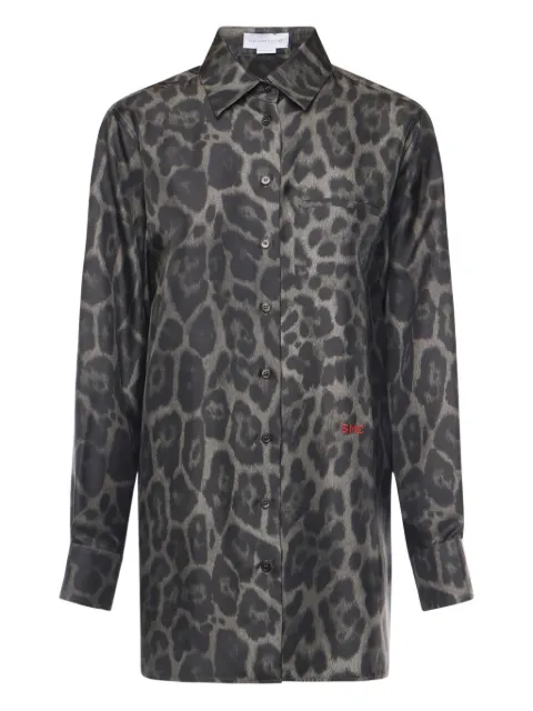Stella McCartney leopard-print silk shirt Grey 6201643GS225