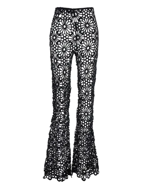 Norma Kamali flower-crochet trousers Black ST2257CRO51
