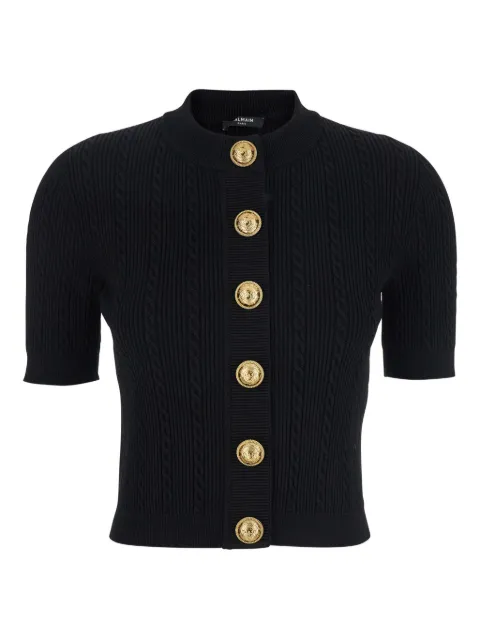 Balmain 4-pocket knitted cardigan Black FF1KL230KI50