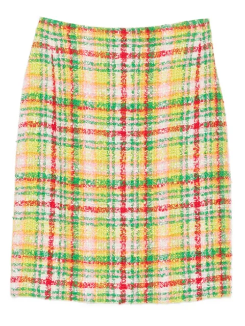 CHANEL Pre-Owned 1997 plaid tweed mini skirt Green CH600KA
