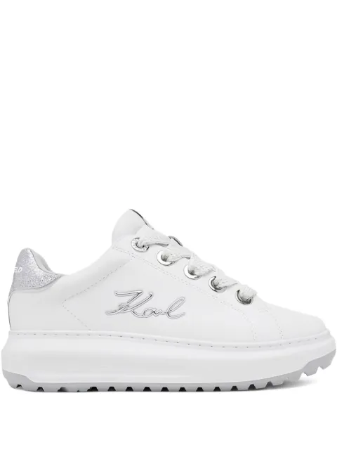 Karl Lagerfeld glitter-detail lace-up sneakers White KL67518